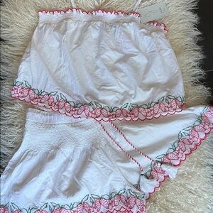Strawberry Embroidered Babydoll Sleep/Lounge Set NWT